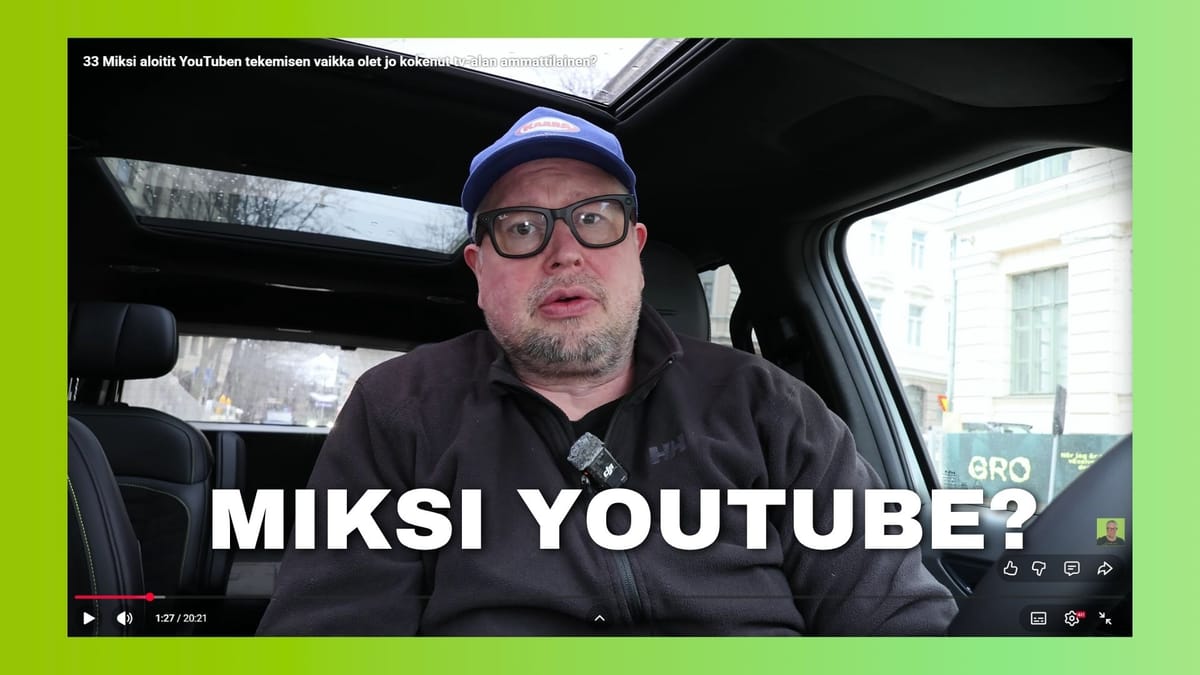 Miksi TV-alan ammattilainen panostaa nyt YouTubeen? – "Oikoteitä onneen ei ole"